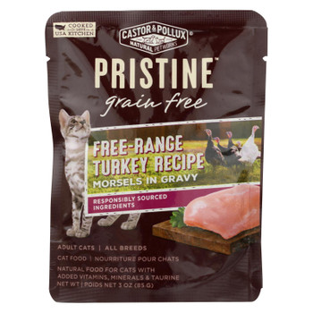 Castor & Pollux Wet Cat Food Pristine Grain-Free Free-Range Turkey Recipe  - Case of 24 - 3 OZ Castor & Pollux Wet Cat Food Pristine Grain-Free Free-Range Turkey Recipe  - Case of 24 - 3 OZ
