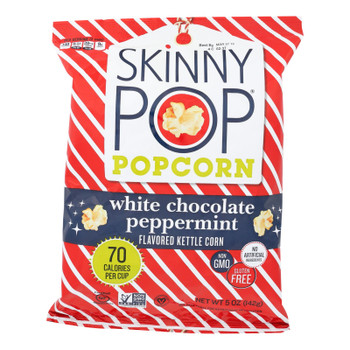 Skinnypop Popcorn Popcorn White Chocolate Peppermint - Case of 12 - 5 OZ
