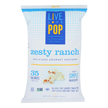 Live Love Pop - Popcorn Zesty Ranch - Case of 12 - 4.4 OZ Live Love Pop - Popcorn Zesty Ranch - Case of 12 - 4.4 OZ