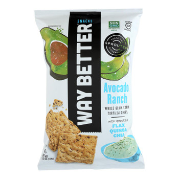 Way Better Snacks Avocado Ranch Tortilla Chips  - Case of 12 - 5.5 OZ Way Better Snacks Avocado Ranch Tortilla Chips  - Case of 12 - 5.5 OZ