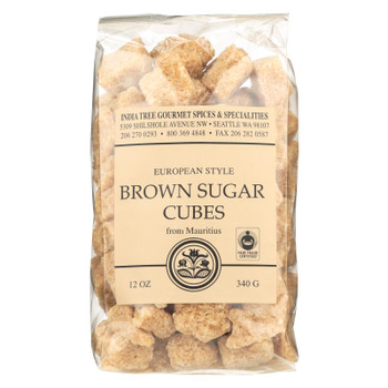 India Tree Gourmet Spices & Specialties Brown Sugar Cubes  - Case of 6 - 12 OZ