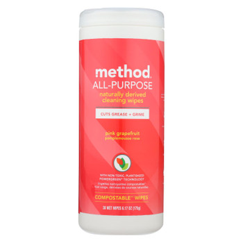 Method Products Inc - Wipes Ap Grapefruit - Case of 6 - 30 CT Method Products Inc - Wipes Ap Grapefruit - Case of 6 - 30 CT