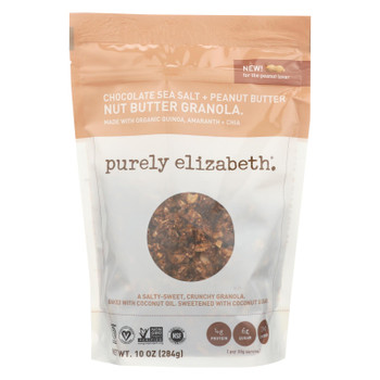 Purely Elizabeth Chocolate Sea Salt + Peanut Butter Granola  - Case of 6 - 10 OZ