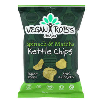 Vegan Rob's Sexy Chips Kettle Potato Chips Spinach & Matcha Tea - Case of 24 - 2 OZ