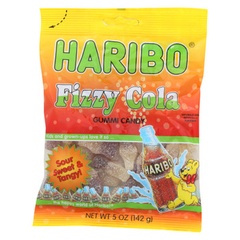 Haribo Fizzy Cola Gummi Candy Sour Sweet & Tangy! - Case of 12 - 5 OZ