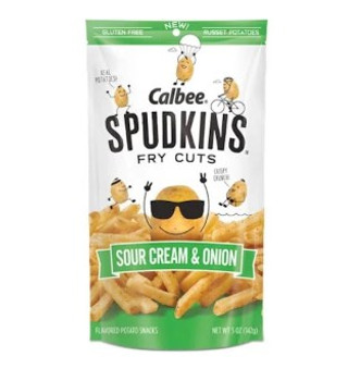 Calbee Snapea Crisp - Spudkins Sr Cream Onion - Case of 12 - 5 OZ