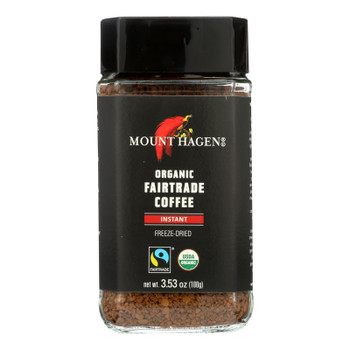 Mount Hagen Instant Organic Fairtrade Coffee  - Case of 6 - 3.53 OZ