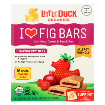 Little Duck Organics - Fig Bars Straw Beet - Case of 8 - 9/.67 OZ