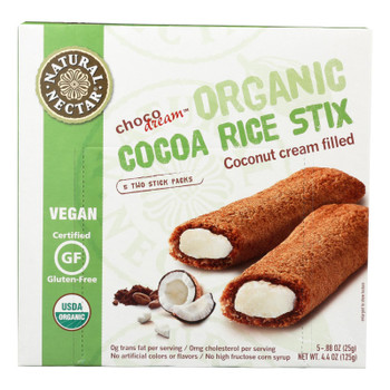 Natural Nectar's Chocodream Organic Cocoa Rice Stix - Case of 9 - 4.4 OZ