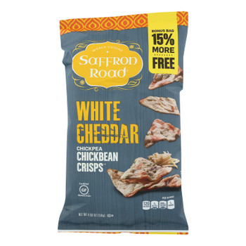 Saffron Road White Cheddar Chickpea Chickbean Crisps White Cheddar - Case of 12 - 4.03 OZ