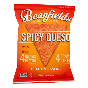 Beanfields - Bean Chip Spicy Queso - Case of 24 - 1.5 OZ
