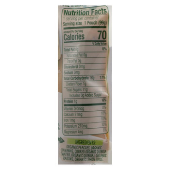Sprout Foods Inc - Bbyfd Peach Bn Rsn Quin - Case of 12 - 3.5 OZ Sprout Foods Inc - Bbyfd Peach Bn Rsn Quin - Case of 12 - 3.5 OZ