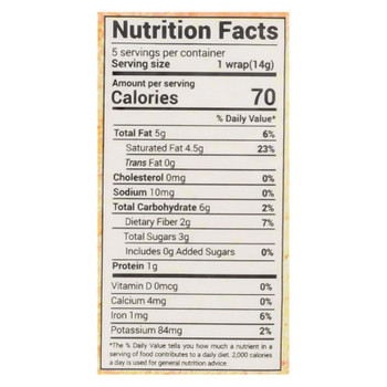 Nuco Organic Turmeric Coconut Wraps  - Case of 12 - 2.47 OZ Nuco Organic Turmeric Coconut Wraps  - Case of 12 - 2.47 OZ