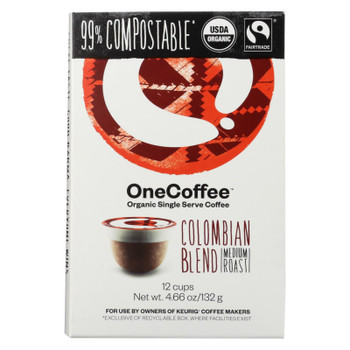 Onecoffee Coffee Colombian Blend Organic Single  - Case of 6 - 12 CT