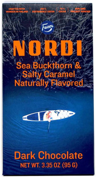 Nordi - Dark Chocolate Sbuckthrn Sltcarm - Case of 12 - 3.35 OZ