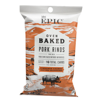 Epic - Pork Rinds Cinnamon Churro - Case of 12 - 2.5 OZ Epic - Pork Rinds Cinnamon Churro - Case of 12 - 2.5 OZ