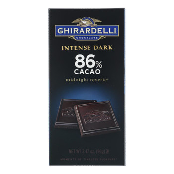 Ghirardelli 86% Cacao Midnight Reverie Intense Dark Chocolate  - Case of 12 - 3.17 OZ Ghirardelli 86% Cacao Midnight Reverie Intense Dark Chocolate  - Case of 12 - 3.17 OZ
