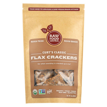 Raw Food Central's Curt's Classic Flax Crackers  - Case of 12 - 3 OZ Raw Food Central's Curt's Classic Flax Crackers  - Case of 12 - 3 OZ