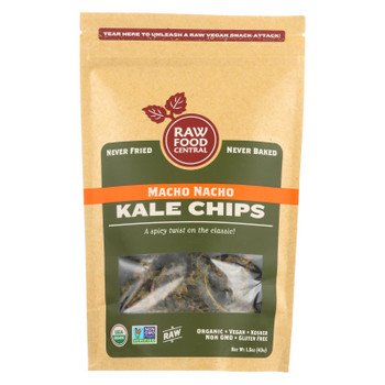 Raw Food Central's Macho Nacho Kale Chips - Case of 12 - 1.5 OZ
