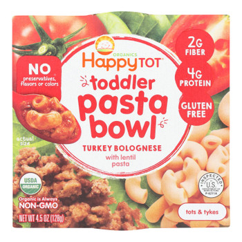 Happy Tot - Bwl Psta Turkey Bolgns - Case of 8 - 4.5 OZ Happy Tot - Bwl Psta Turkey Bolgns - Case of 8 - 4.5 OZ