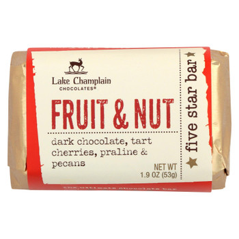 Lake Champlain Chocolates Fruit & Nut Five Star Bar  - Case of 16 - 1.9 OZ Lake Champlain Chocolates Fruit & Nut Five Star Bar  - Case of 16 - 1.9 OZ