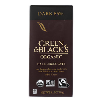 Green & Black's 85% Cacao Dark Chocolate - Case of 10 - 3.17 OZ