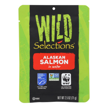 Wild Selections Alaskan Salmon In Water - Case of 12 - 2.5 OZ Wild Selections Alaskan Salmon In Water - Case of 12 - 2.5 OZ