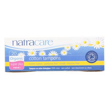 Natracare Organic Cotton Super Plus Tampons  - Case of 12 - 20 CT Natracare Organic Cotton Super Plus Tampons  - Case of 12 - 20 CT
