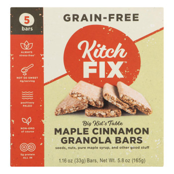 Kitchfix Grain-Free Granola Bars Maple Cinnamon - Case of 6 - 5.85 OZ
