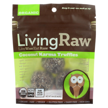 Living Raw's Organic Coconut Karma Truffles  - Case of 12 - 1.64 OZ