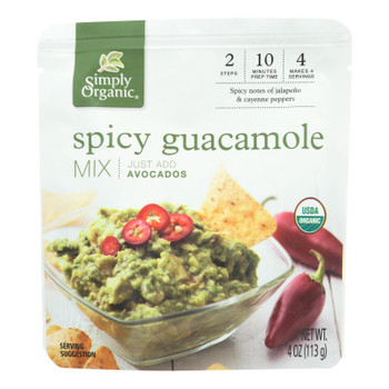 Simply Organic Spicy Guacamole Mix - Case of 6 - 4 OZ Simply Organic Spicy Guacamole Mix - Case of 6 - 4 OZ