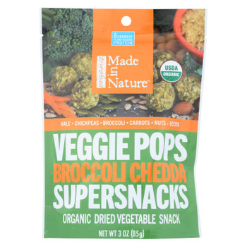 Made In Nature - Veggie Pops Broc Cheddar - Case of 6 - 3 OZ