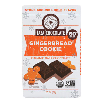 Taza Chocolate - Chocolate Bar Gingrbrd Cky - Case of 10 - 2.5 OZ Taza Chocolate - Chocolate Bar Gingrbrd Cky - Case of 10 - 2.5 OZ