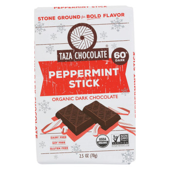 Taza Chocolates® Taza Chocolate Organic Peppermint Sticks Stone Ground - Case of 10 - 2.5 OZ