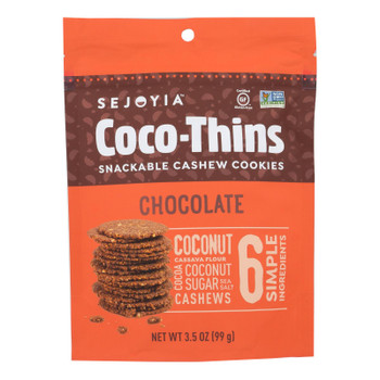 Sejoyia Coco- Thins Snackable Cashew Cookies - Case of 6 - 3.5 OZ