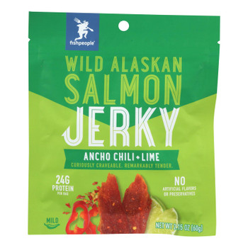 Fishpeople Ancho Chili + Lime Wild Alaskan Salmon Jerky - Case of 6 - 2.15 OZ