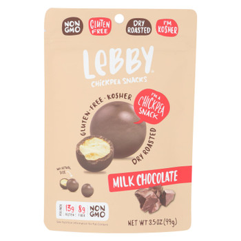 Lebby Snacks - Chickpea Snacks Milk Chocolate - Case of 6 - 3.5 OZ