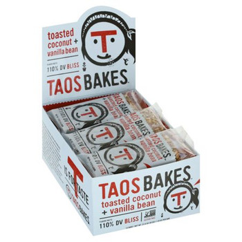 Taos Bakes - Bar Toasted Coconut Vanilla Bean - Case of 12 - 1.8 OZ Taos Bakes - Bar Toasted Coconut Vanilla Bean - Case of 12 - 1.8 OZ