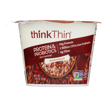 Think! Thin Maple Pecan Protein & Probiotics Hot Oatmeal - Case of 6 - 1.94 OZ
