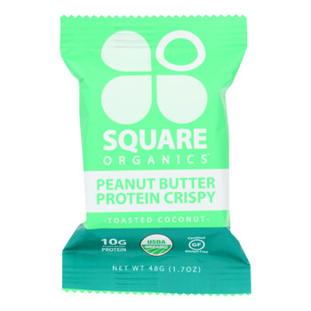 Square Organics Organic Toasted Coconut Crisp Protein Bar  - Case of 9 - 1.7 OZ