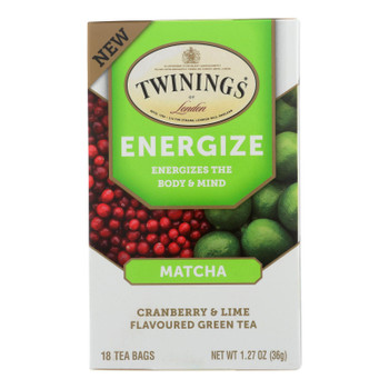 Twinings Tea - Tea Energize Matcha - Case of 6 - 18 CT