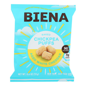 Biena Llc - Chickpea Puffs Wht Chedd - Case of 12 - .6 OZ
