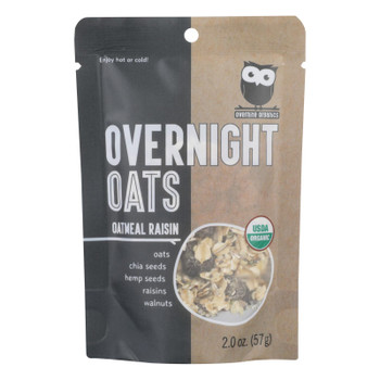 Overnite Organics - Overnight Oats Oatmeal Rsn - Case of 8 - 2 OZ