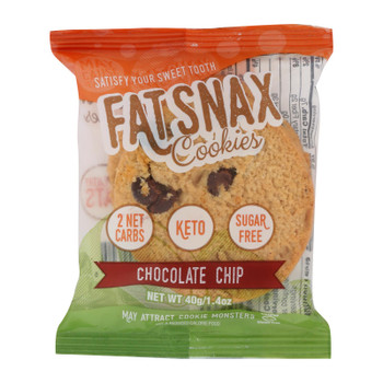 Fat Snax - Cookie Chocolate Chip - Case of 10-1.4 OZ