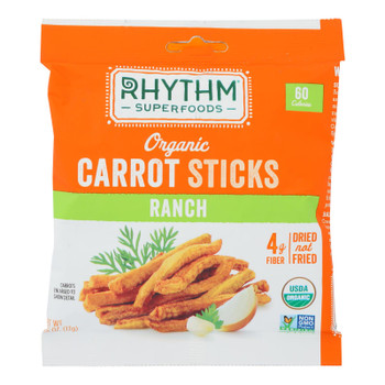 Rhythm Superfoods - Carrot Stks Ranch - Case of 8 - 0.6 OZ Rhythm Superfoods - Carrot Stks Ranch - Case of 8 - 0.6 OZ