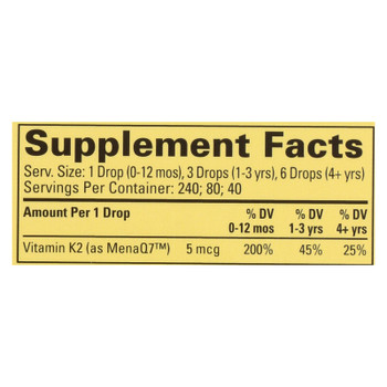 Child Life Essentials - Supp Vitamin K2 Drops - 12 ML