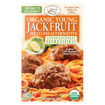 Edward & Sons Unseasoned Shredded Organic Young Jackfruit Meatless Alternative  - Case of 6 - 7 OZ Edward & Sons Unseasoned Shredded Organic Young Jackfruit Meatless Alternative  - Case of 6 - 7 OZ