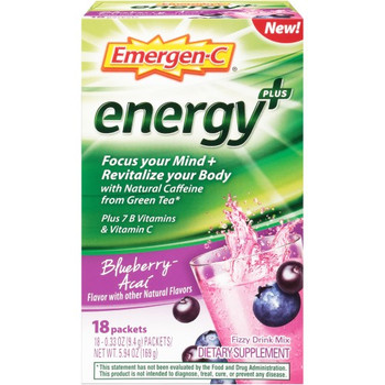 Emergen-c - Energy+ Blueberry Acai - 1 Each - 18 PKT Emergen-c - Energy+ Blueberry Acai - 1 Each - 18 PKT