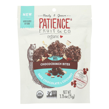 Patience Fruit & Co - Bites Dark Chocolate & Coconut - Case of 8 - 3.35 OZ