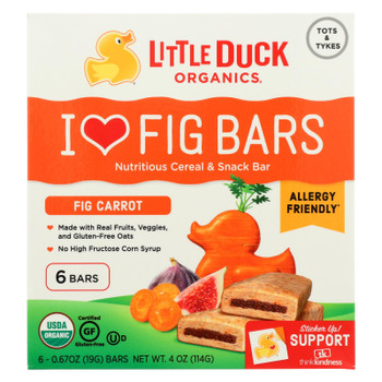 Little Duck Organics - Fig Bars Carrot - Case of 8 - 6/.67OZ Little Duck Organics - Fig Bars Carrot - Case of 8 - 6/.67OZ
